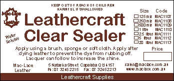 Top Coats & Sealers, Mac-Lace Leather